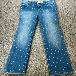 Baby Gap Girls' Blue Heart-Print Jeans Size 3
